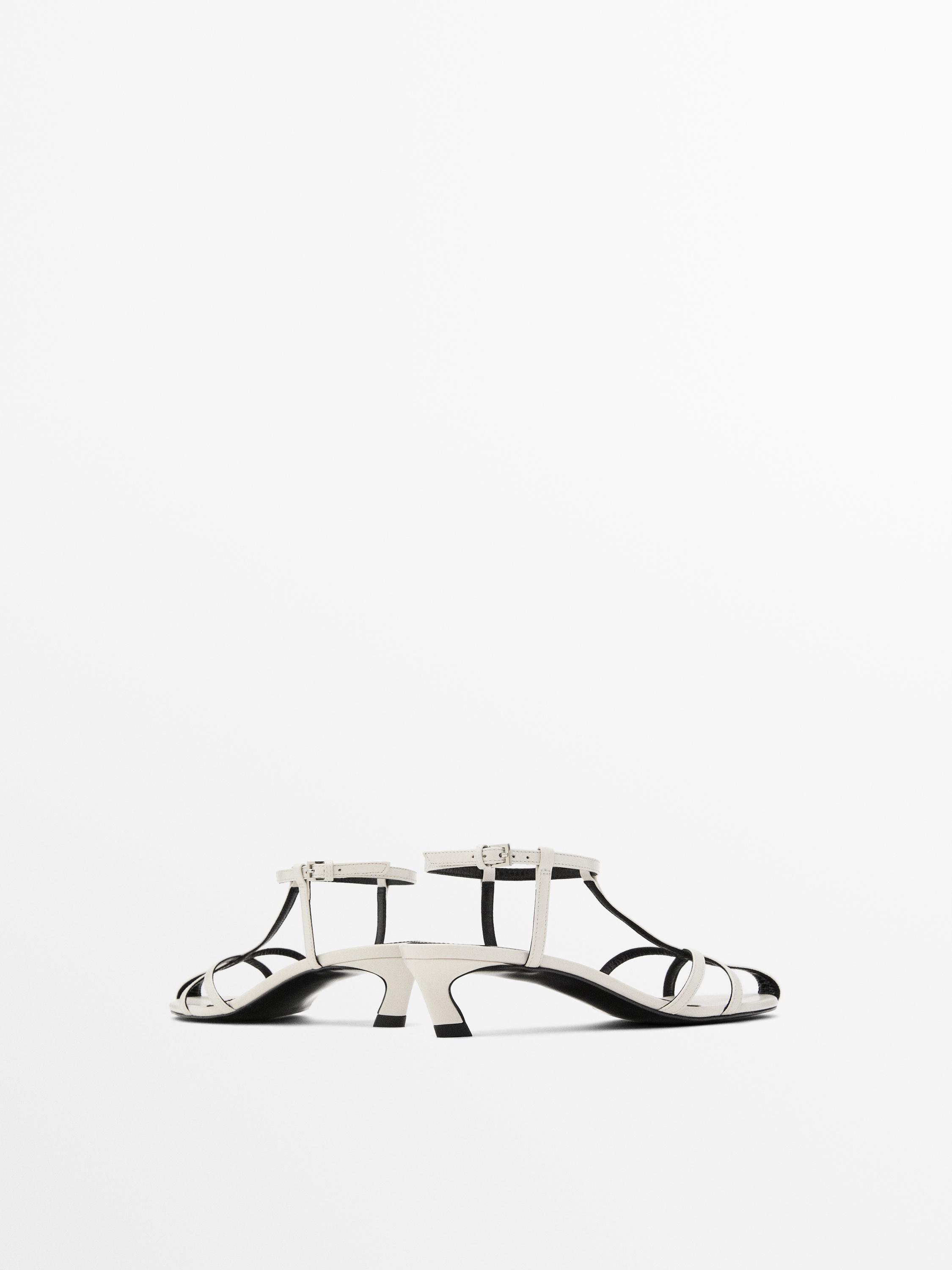 Strappy leather high-heel sandals